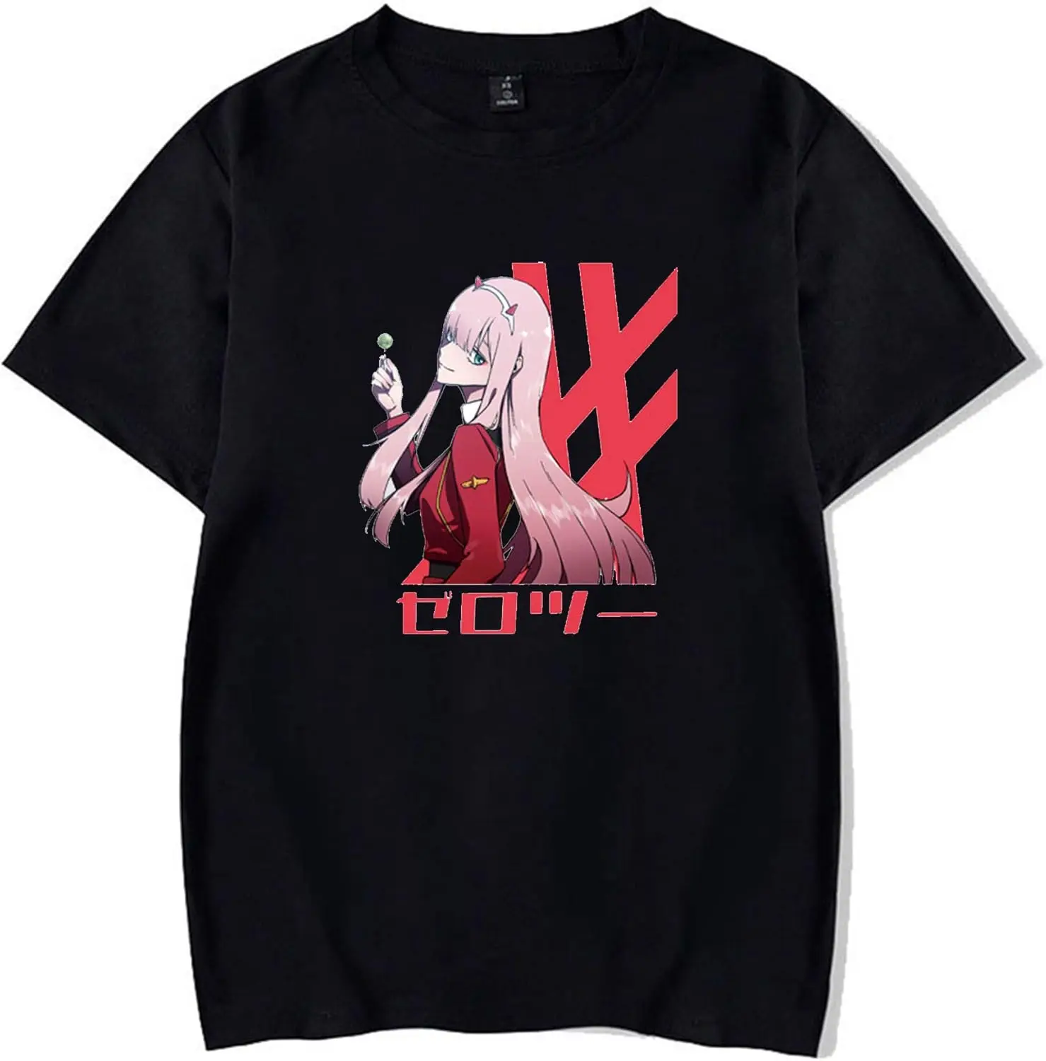 

Darling in The FRANXX T-Shirts Anime Figures Zero Two Kurzarm-Oberteile mit bedruckter Grafik für Männer und Frauen