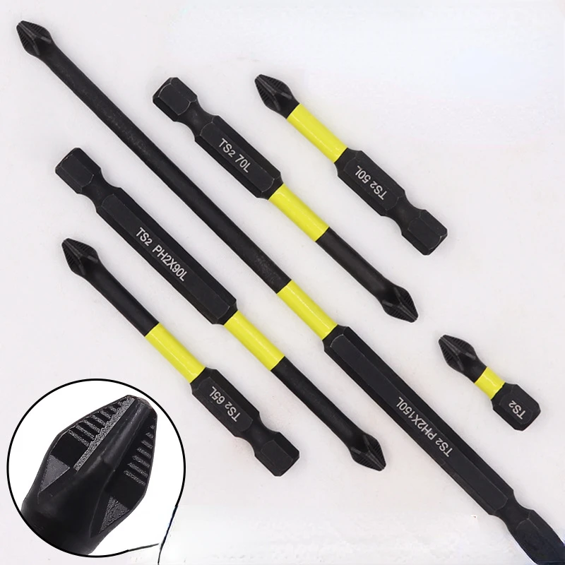 6Pcs Anti-slip Impact-resistant Torque Bits Anti-rust Corrosion-resistant Industrial-grade Screwdriver Magnetic Wind Bitdrivers