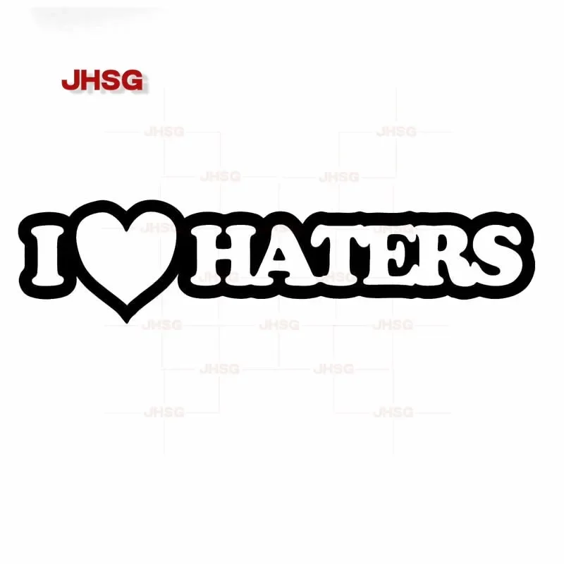 

I HEART LOVE HATERS Car Stickers Vinyl Stickers Fun Turbo Drift Enhanced Black Silver Waterproof Vinyl