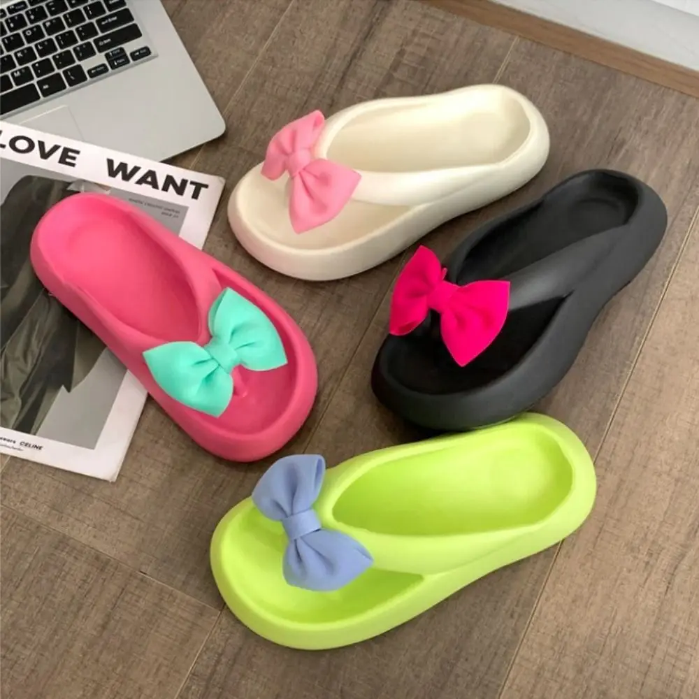 Anti-skid Women Slippers Fashion Bowknot EVA Beach Flip Flops Casual Soft Sole Summer Sandals Outdoor Indoor