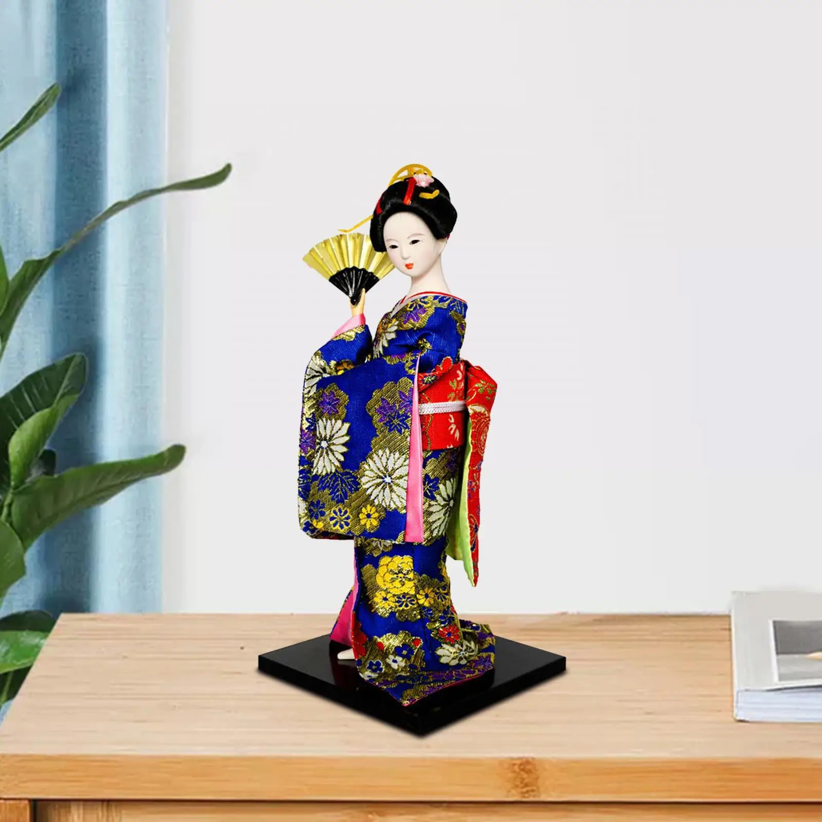 

Japanese Geisha Kimono Doll Collectible Figurine Holiday Gift Asian Sculpture Folk Tabletop Decoration 30cm for Table Office