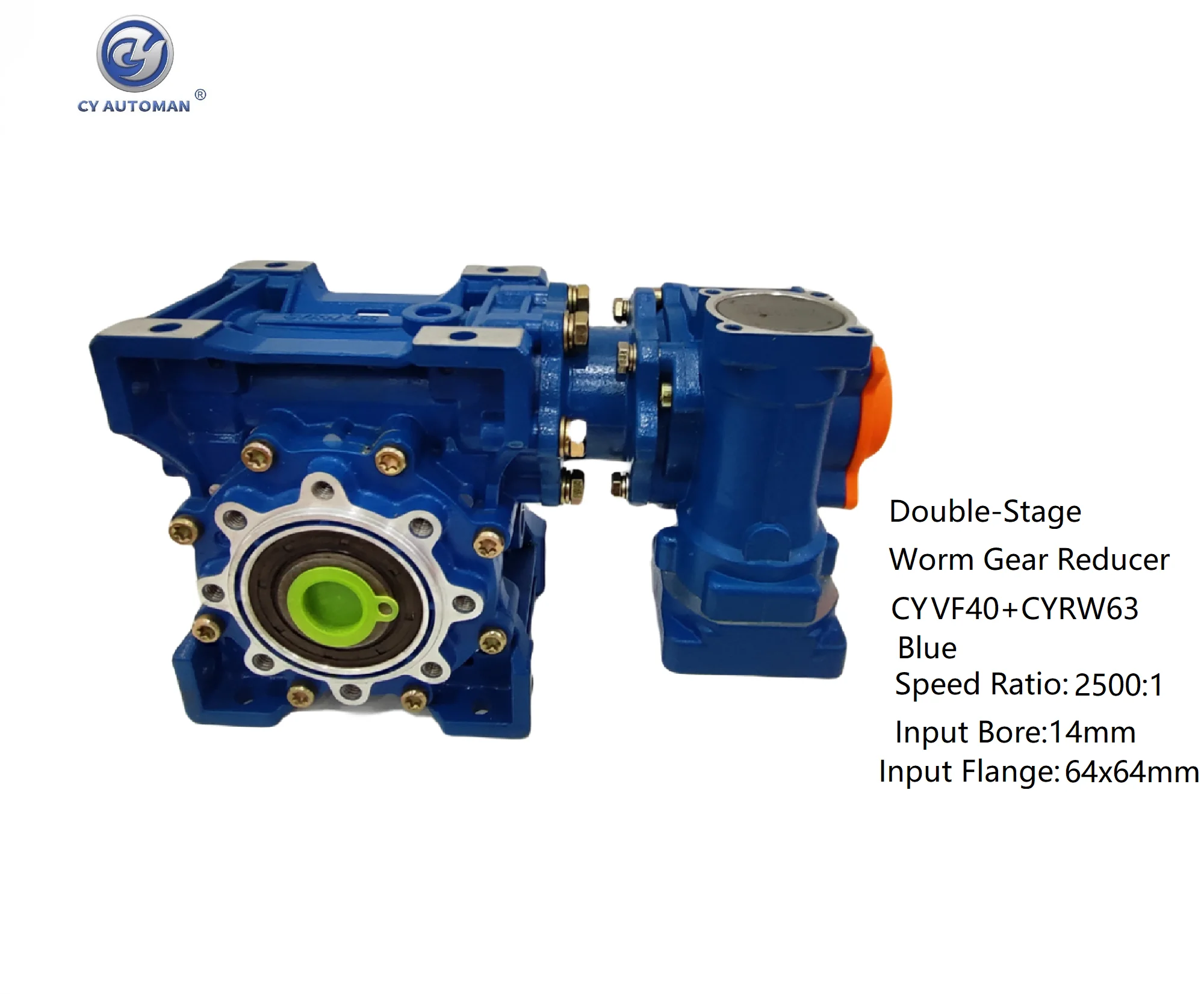 

CY Automan Big Torque Double -Stage Worm Gearbox CYVF40+CYRW63 Speed Ratio 150:1 300:1 500:1 Max 10000:1