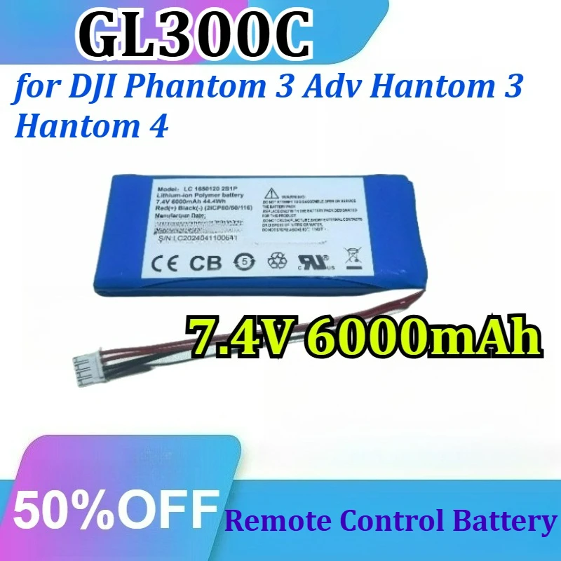 GL300C 1650120 7.4V 6000mAh for DJI Phantom 3 Adv Hantom 3 Hantom 4 Remote Controller Drone Battery