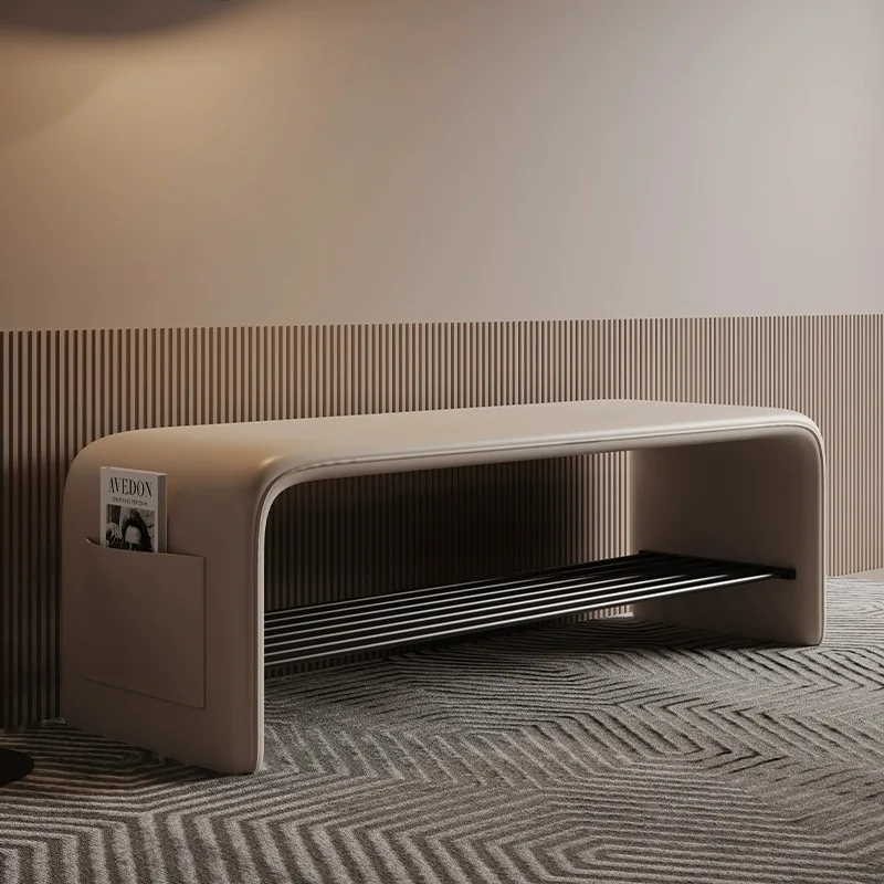 

Bedroom, bedside bench, shoe changing stool at the door, household light luxury and high-end sense
