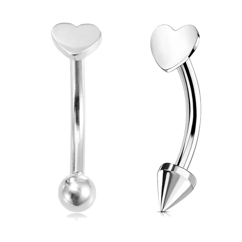 Cute Lip Piercings 16G Curved Barbells Eyebrow Rings Heart Cross Labret Lip Piercing Daith Rook Earrings for Women Men