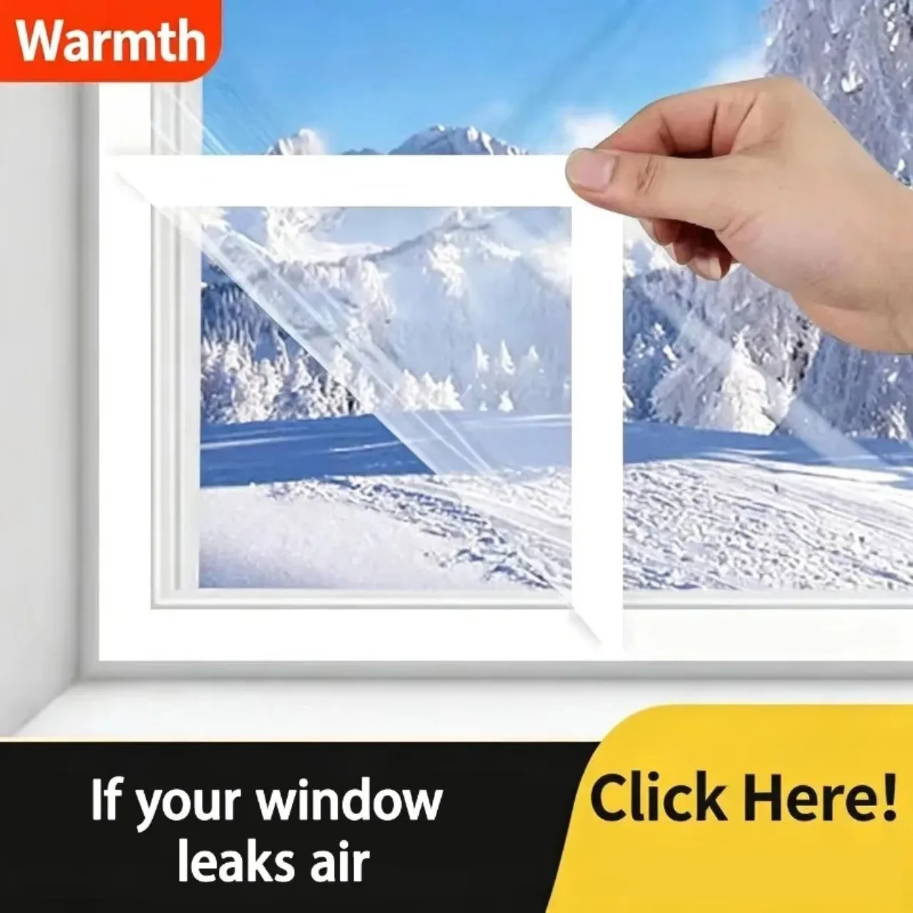 Highly Transparent Windproof and Heat-insulating, Customizable Size with White Edge Curved Top Window Film, Made of PVC Material