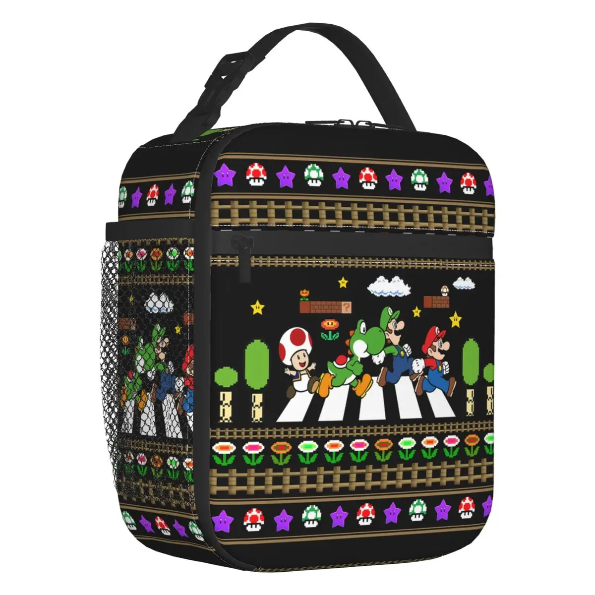 Caixas de almoço portáteis personalizadas M-Marioes Video Game Brothers And Friends, bolsa térmica para homens, bolsa de almoço isolada para estudantes da escola