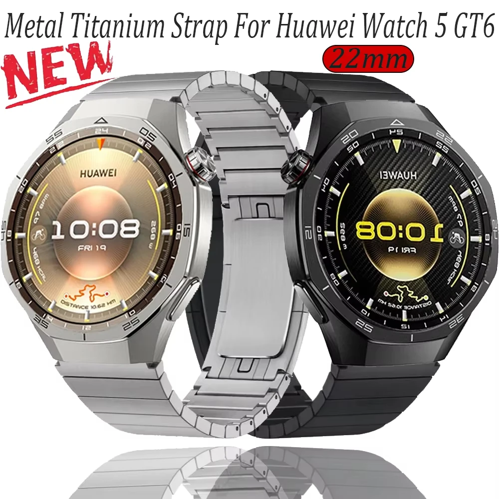 

22mm Quick-release Titanium Strap For Huawei Watch 5 GT6 Pro/GT6-5-4-3 46mm Metal Wristband Garmin Forerunner 970 570 965 Correa