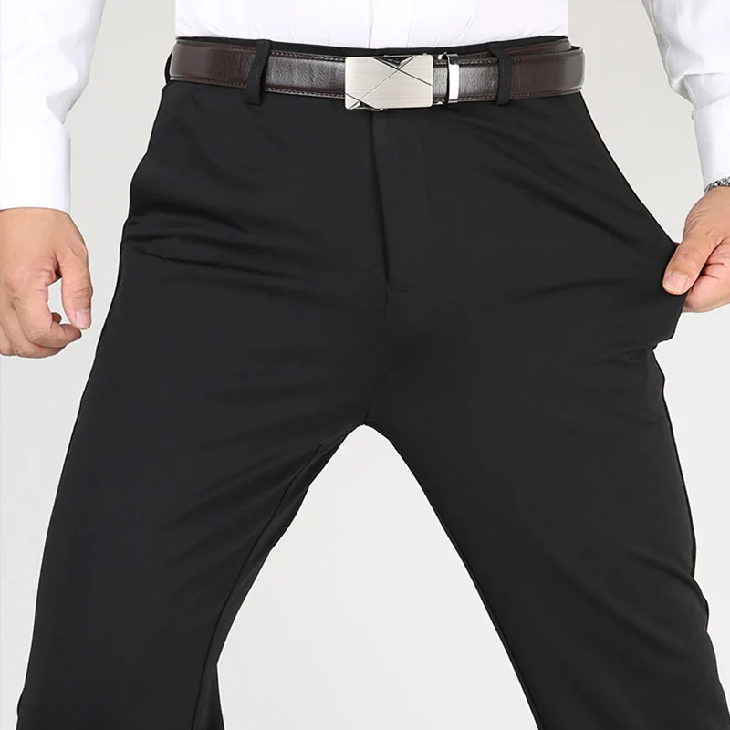 29-42 hommes été mince mode affaires costume décontracté pantalon pantalons longs hommes élastique m