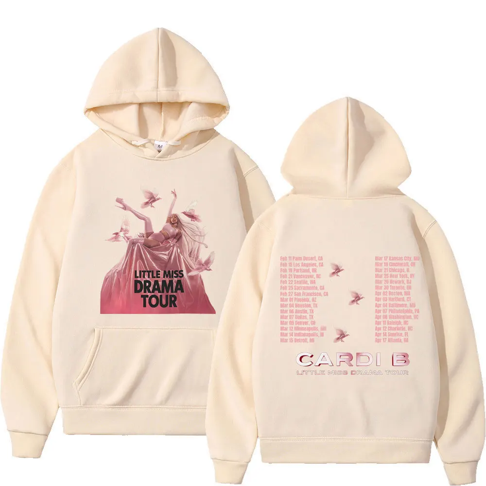 كاردي بي ليتل ملكة جمال الدراما جولة 2026 الجرافيك هوديي الرجال النساء الجمالية العصرية البلوز بأكمام طويلة الصوف بلوزات غير رسمية