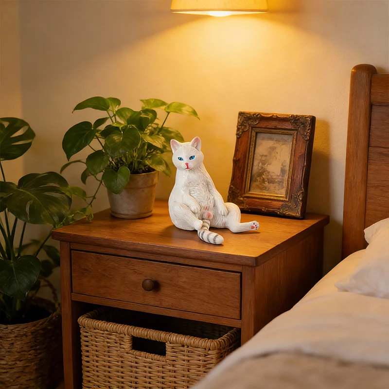 Oenux สยาม Devon Rex Sphynx แมวเปอร์เซีย Kitty รุ่น Action Figure ตุ๊กตาน่ารักตกแต่งบ้านคอลเลกชันของเล่นเด็กของขวัญ