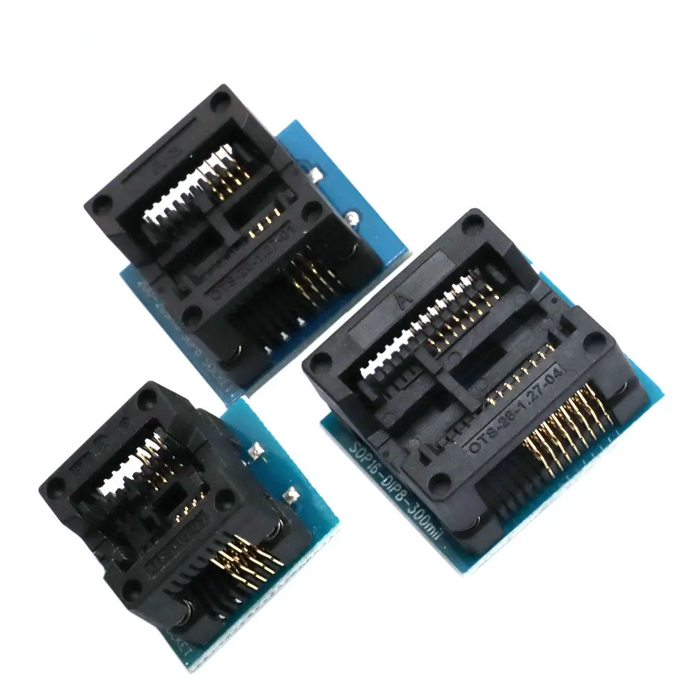 SOP16 to DIP8 Adapter+SOP8 150mil 200mil 208mil 209mil Socket Suitable for EZP2010 EZP2013 CH341A TL866CS TL866A Programmer