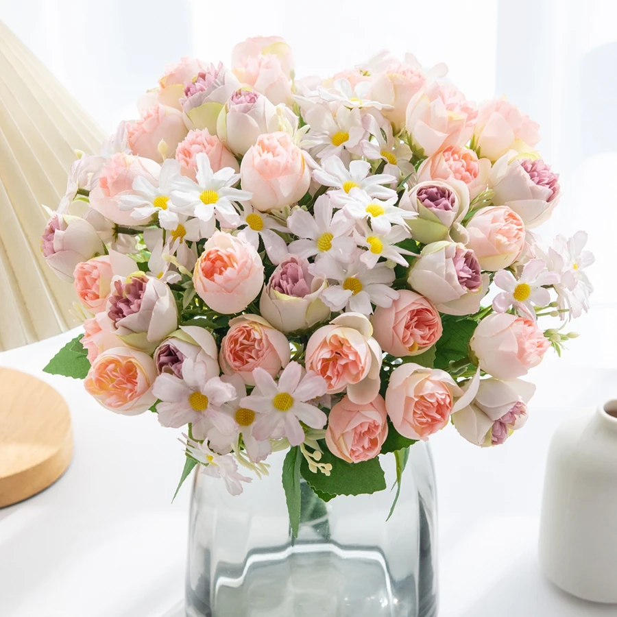 1 Stück Künstliche Rosenblumen für Hochzeit, Zuhause, Schlafzimmer, Tisch, Festdekoration, Garten, Hof, Brautstrauß, DIY-Geschenke, Zubehör – Detail 2