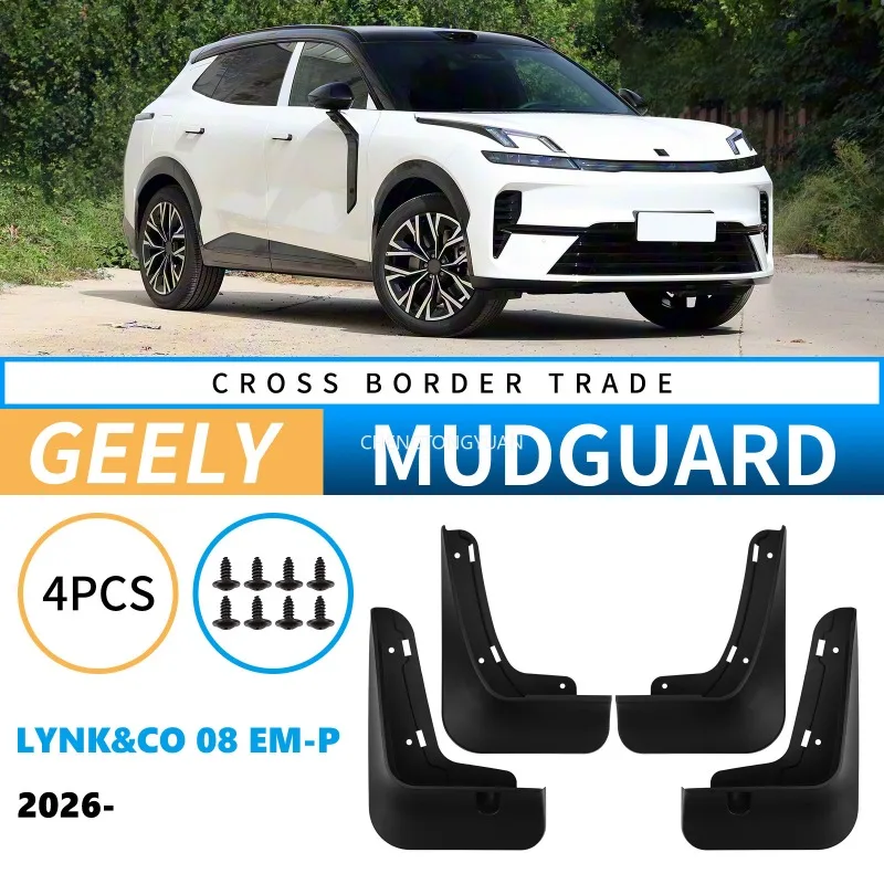 Fit For Lynk Co 08 EM-P 2026 SUV Car Mud Guards Front Rear Fenders Antifreeze Mudguard Mudflaps Black Auto Accessories