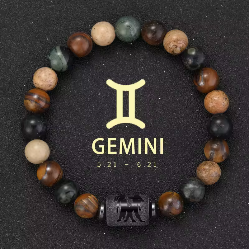 12 Zodiac Bracelets Natural Stone Cancer Virgo Leo Libra Bracelet Couples Friendship Gifts Bracelets jewelry pulsera hombre - Image 28