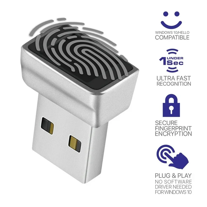 USB Fingerprint Reader Module for Windows 7,8,10 ,11 Hello Windows, Biometric Scanner padlock for Laptops & PC