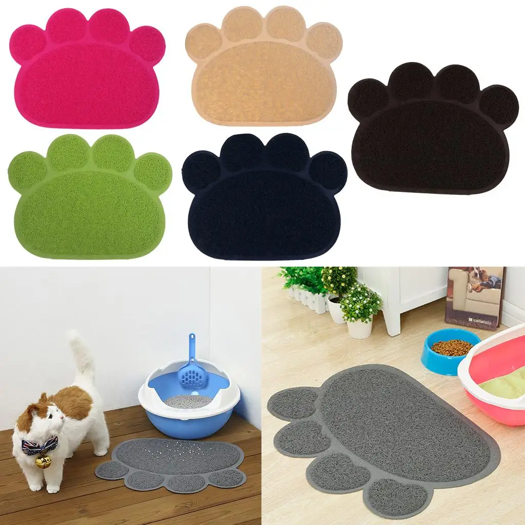 Pet Dog Shape PVC Cat Dish Bowl Feeding Food Placemat Mat Cn