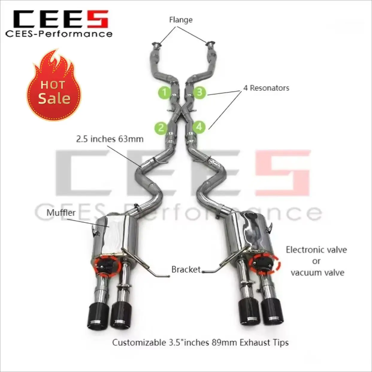 

CEES high-performance/304 Stainless Steel Rear Exhaust Muffler for BMW M3 E90/E92/E93 4.0L 2008 - 2013