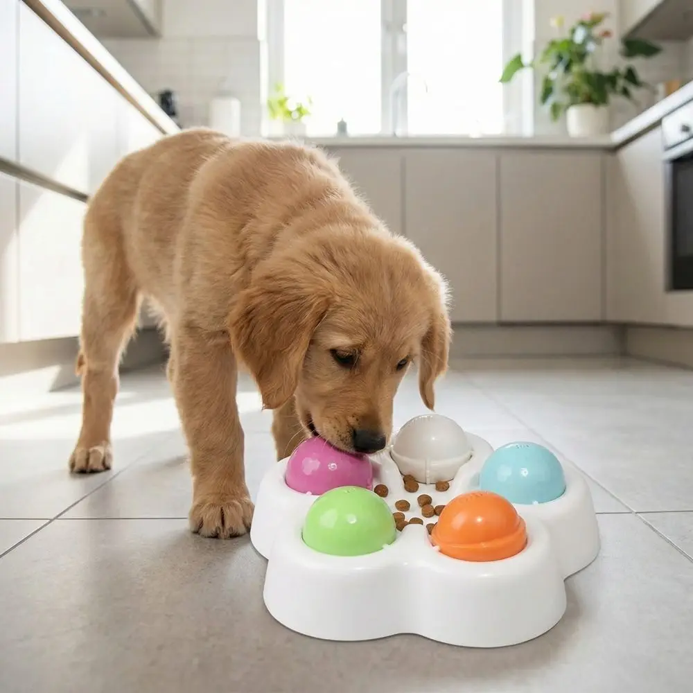 

Rotatable Pet Treat Dispenser Stable Base Plastic Dog Hiding Food Bowl Candy Color Interactive Cat Food Plate Cats Basin
