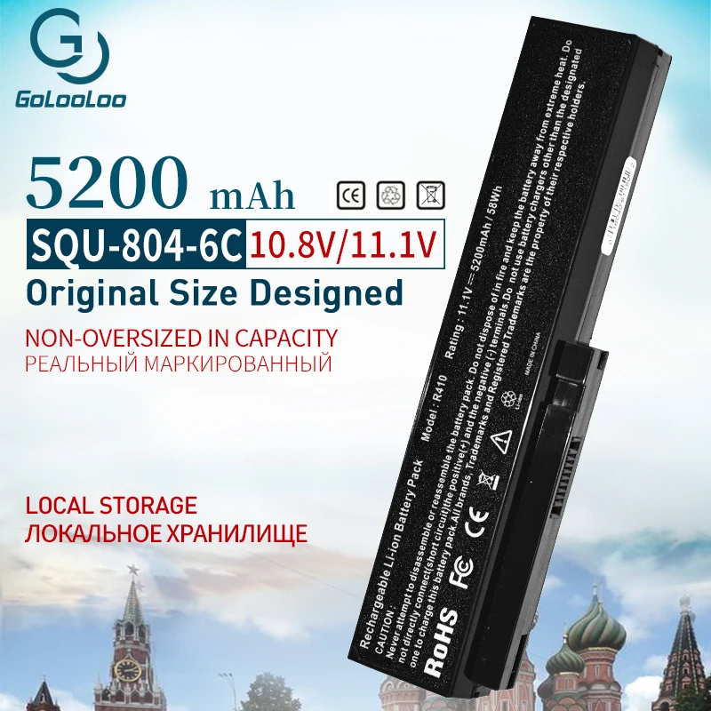 

Golooloo 6 cells 4400mAh Laptop BatteryFor LG 916C7830F EAC34785411 R410-G.ABMUV SQU-804 SQU-805 SQU-807 SQU-904 SW8-3S4400-B1B1