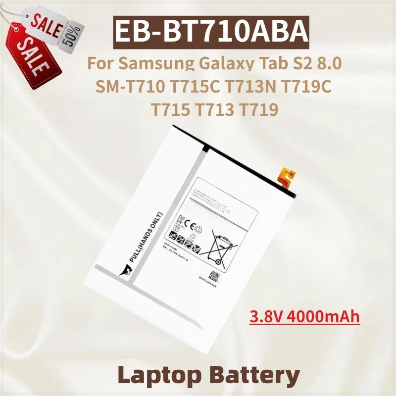 Batterie de tablette EB-BT710ABA de haute qualité, 3.8V, 4000mAh, pour Samsung Galaxy Tab S2 8.0 SM-T710 T715C T713N T719C T715 T713 T719