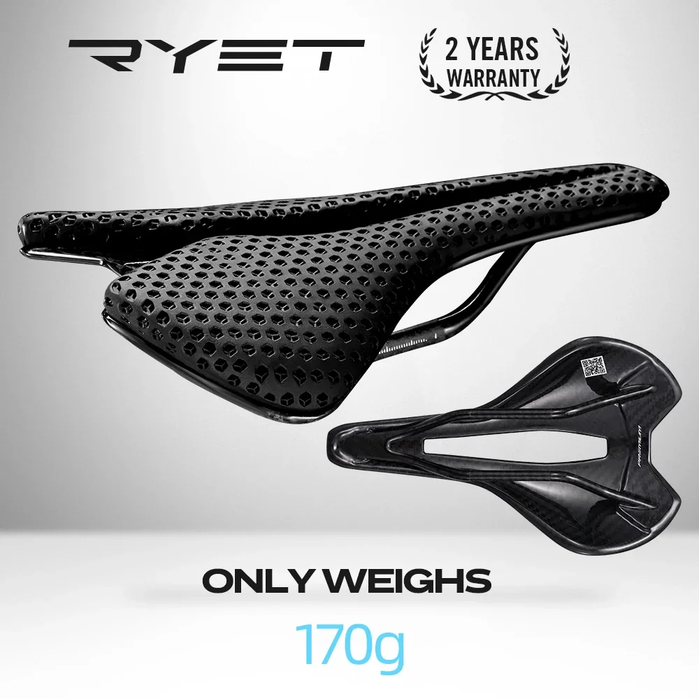

RYET Carbon 3D Printed Saddle Ultralight Bicycle Seat CushionTriathlon Road MTB Gravel Bike Seating Saddles Cycling Parts