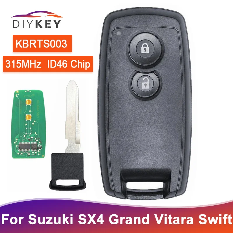 DIYKEY TS001 FCC ID: KBRTS003 Smart Card 315MHz ID46 Chip For Suzuki SX4 Grand Vitara 2007-2013 Swift Key Remote Fob