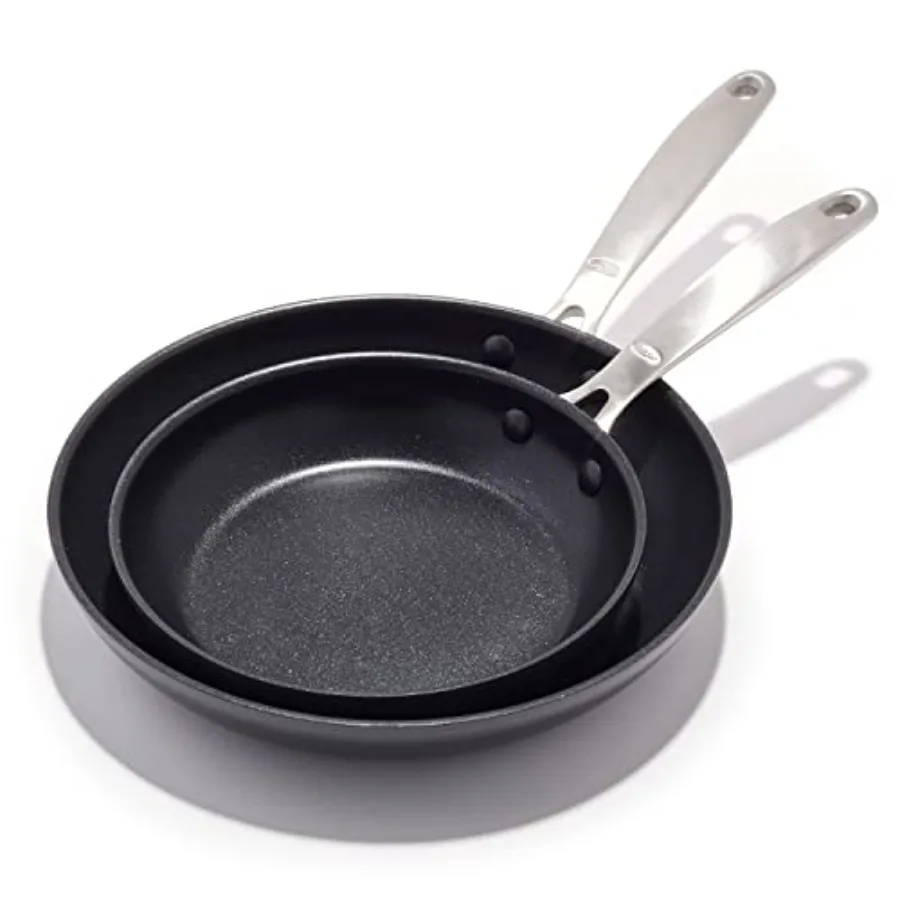 

Enhanced Healthy Ceramic Nonstick PFAS-Free Stainless Steel Handle Dishwasher Safe Oven Safe Black