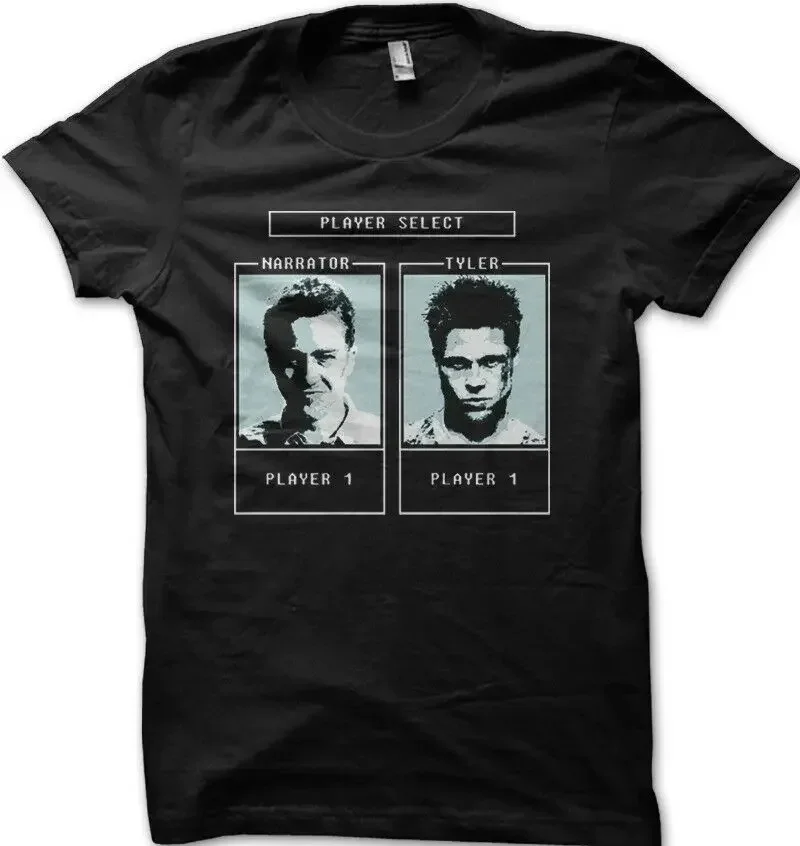 Fight Club Tyler Durden Character Selection Game T-Shirt New Summer Style Funny Novelty Hip Hop RockM En Soccer T Shirts