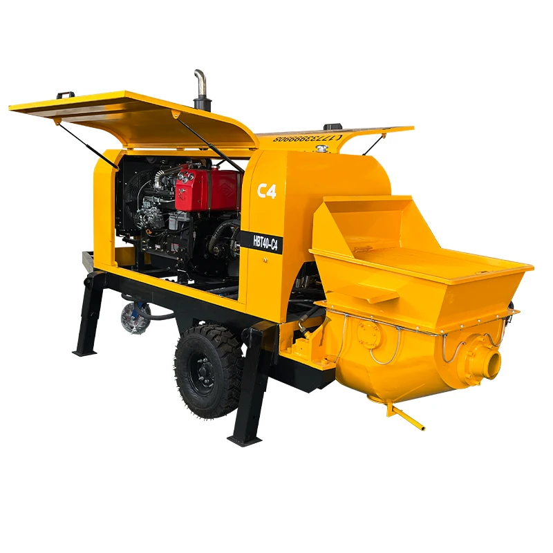 For Concrete Pump Machine CE Diesel Engine Mini Small Truck Concrete Mixer With Pump