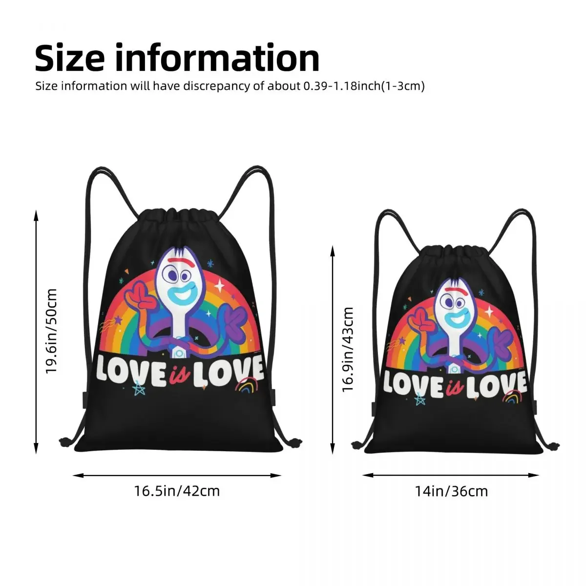 Toy Story Cartoon Kids Movies Drawstring Backpack Sports Gym Sackpack Forky String Bag for Yoga