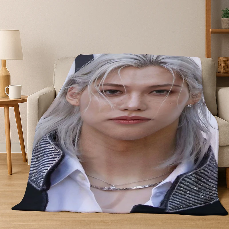 KPOP Member Felix Star Soft Plush Blanket,Flannel Throw Blanket for Living Room Bedroom Bed Sofa Cover Picnic Office Gift