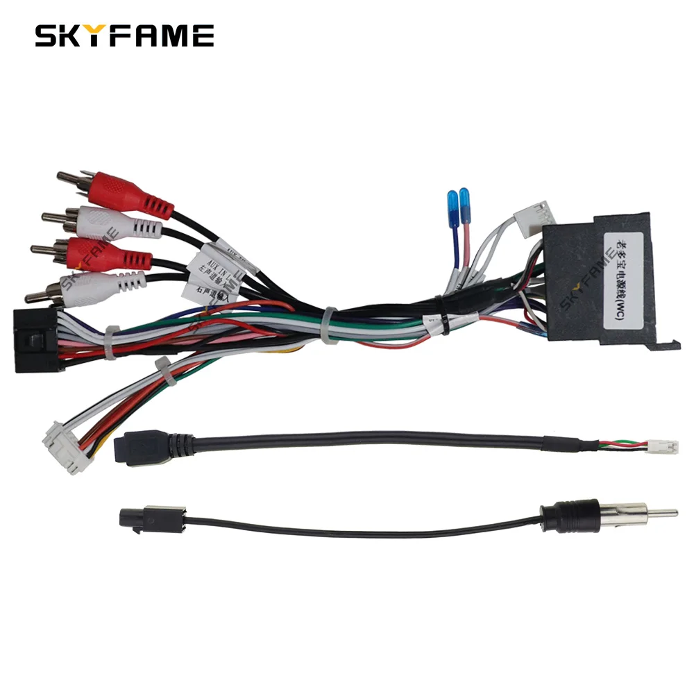 SKYFAME Car 16pin Wiring Harness Adapter Canbus Box Decoder Android Radio Power Cable For Fiat Doblo 500L Bravo FTF1.20