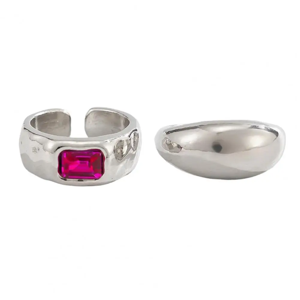 Comfortable Smooth Edge Toe Ring Adjustable Toe Ring Adjustable Alloy Toe Rings with Colored Gemstones Summer Beach for Women