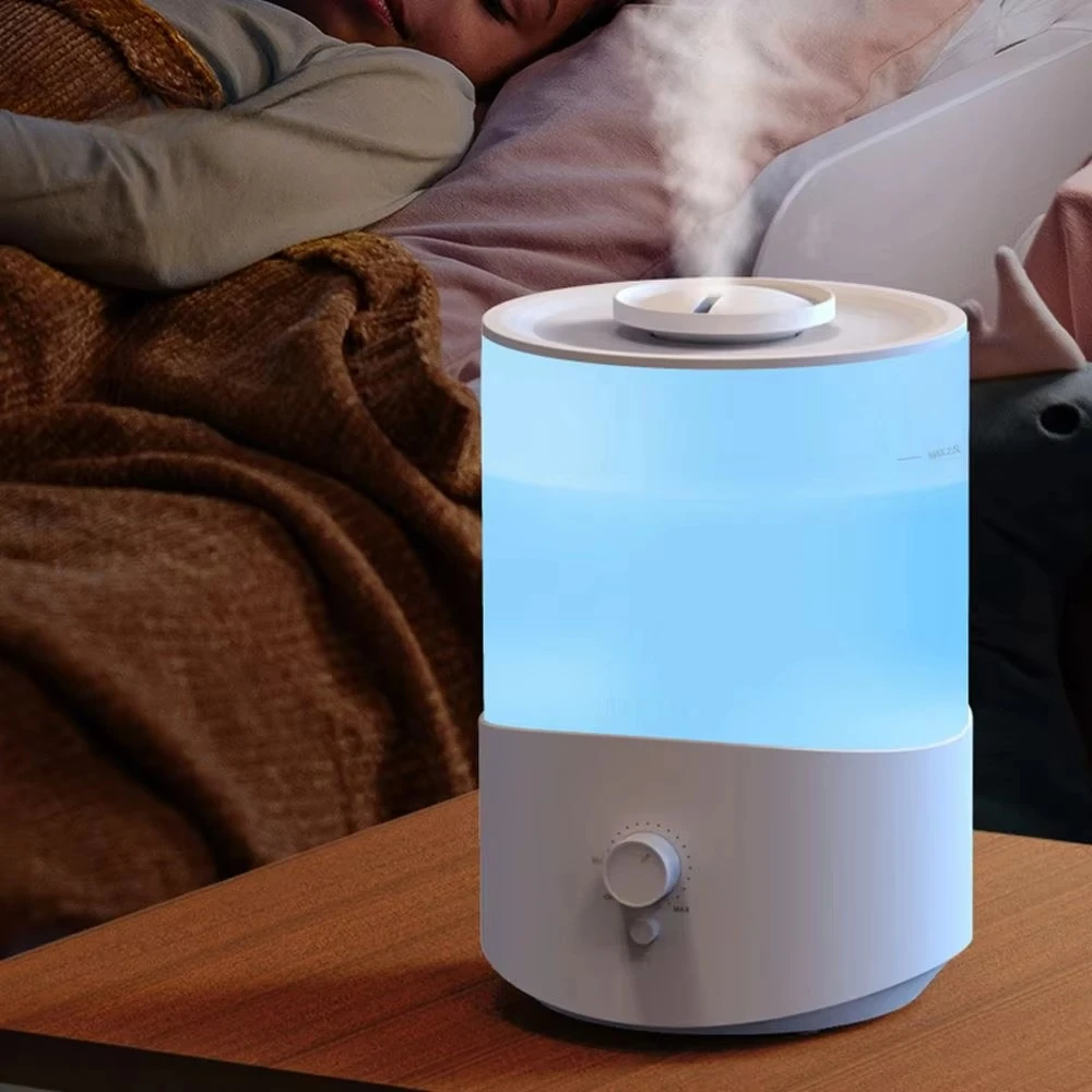 2.5L Top‑Fill Ultrasonic Humidifier, Easy‑Clean LED Humidificador Essential Oil Air Diffuser