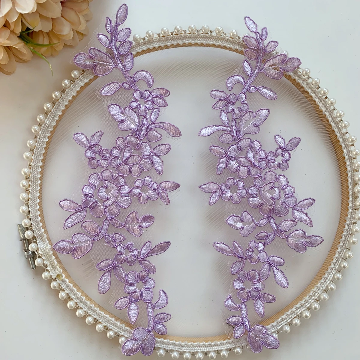 Spitzenblumen mit Spiegeleffekt für Hochzeitskleider, Hochzeitsschuhe, Kopfschmuck, DIY-Nähzubehör, RS5016, 10 Stück/Lot, 14 Farben – Detail 9
