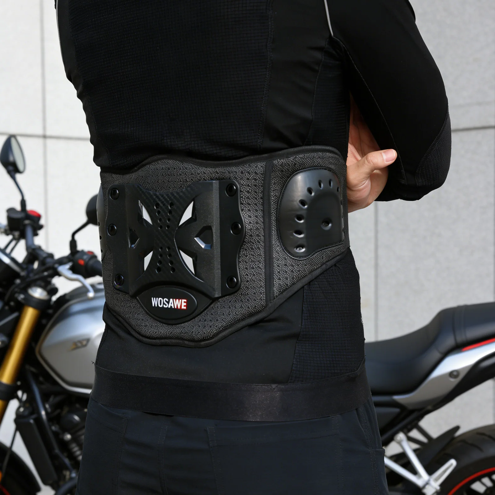 WOSAWE Adjustable Motorcycle Waist Support Belt Unisex Breathable EVA Motorbike Motocross Cycling Lumbar Kidney Support Belt view 2