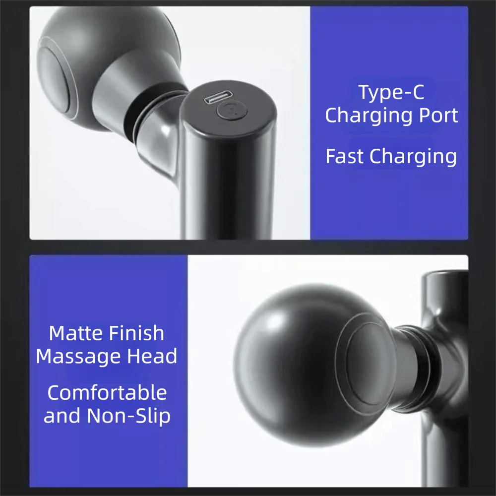 

Deep Tissue Mini Massager Ultra Compact Rechargeable Muscle Massager Vibrating Handheld Percussion Massager Muscle Relaxation