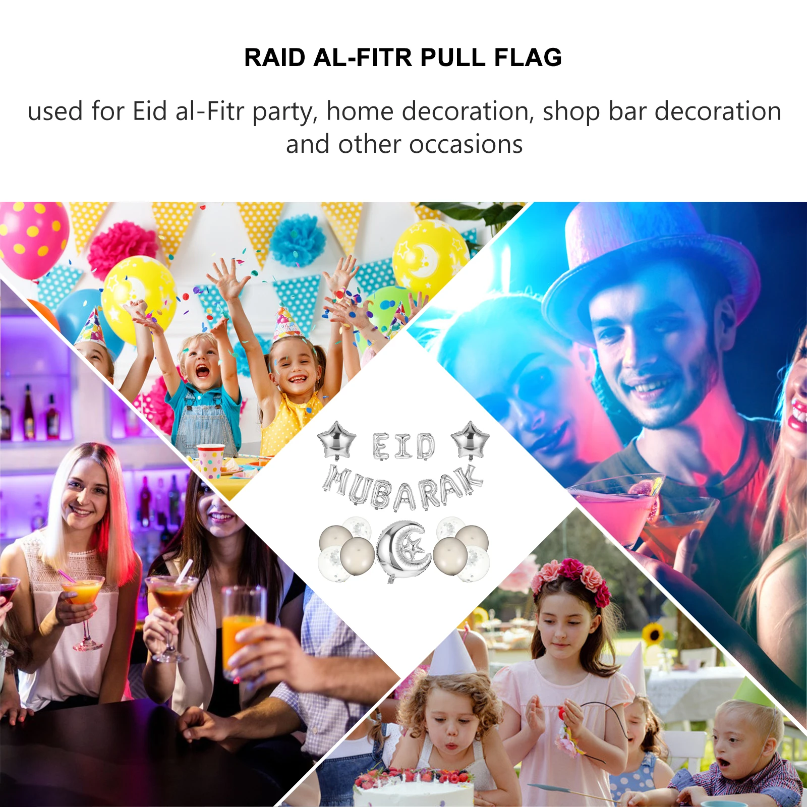 

Balloon Decoration Set Decorations Latex EID Party Emulsion Mubarak Aluminum Foil Ramadan