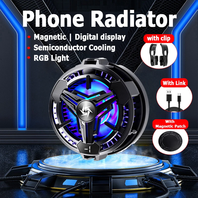 

SL10 Magnetic Radiator For Phone Semiconductor Gaming Cooler Silent heat dissipation With Phone Clip For Phone Accessories