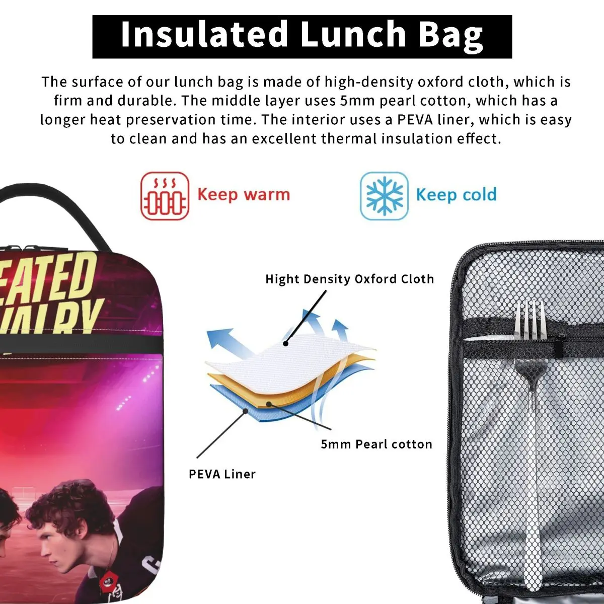 Beheizte Rivalry Ilya und Shane Lunchtasche für Kinder, Vintage-Stil, für Reisen, tragbar, thermisch, wasserdicht, Druck, Kühler, Lunchbox, Tragetasche, Handtaschen