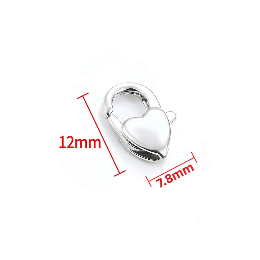 Edelstahl-Hummerklammern, Hakenverbinder in Herzform für DIY-Schmuck, Halsketten, Armbänder, Zubehör und Accessoires – Detail 13