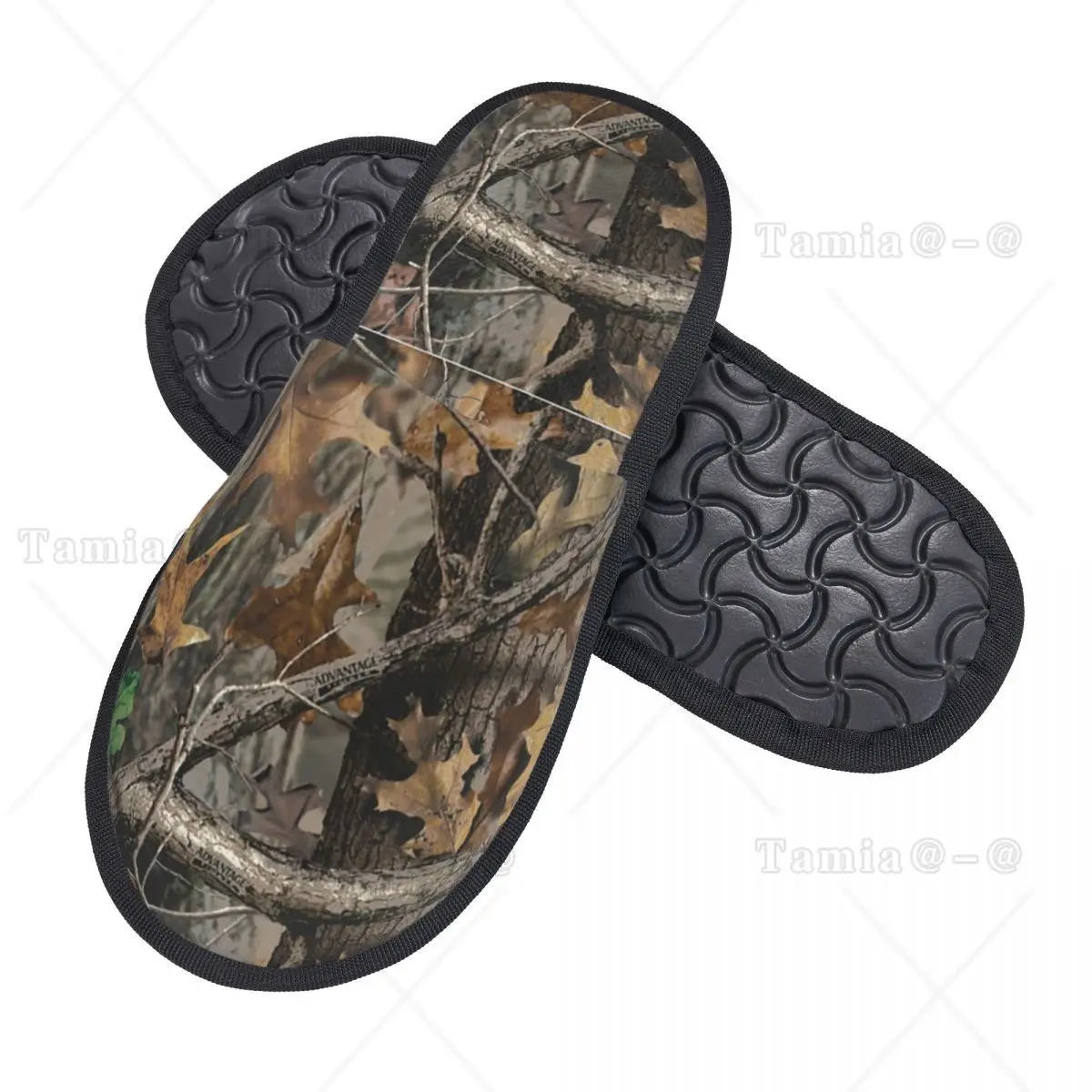 Custom Real Tree Hunting Camo Camouflage Military Soft Memory Foam House Slippers Women Comfy Warm Anti-skid Sole Slipper