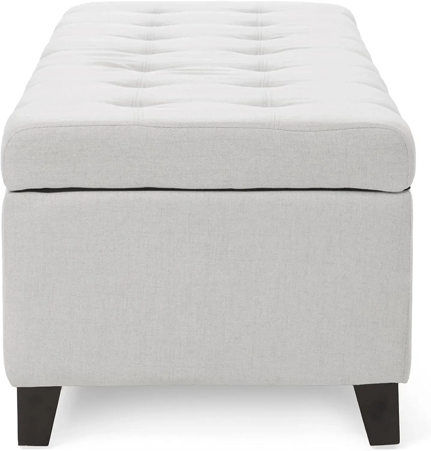 Furniture footstool new model, 66% discount, fabric storage Ottoman, light gray