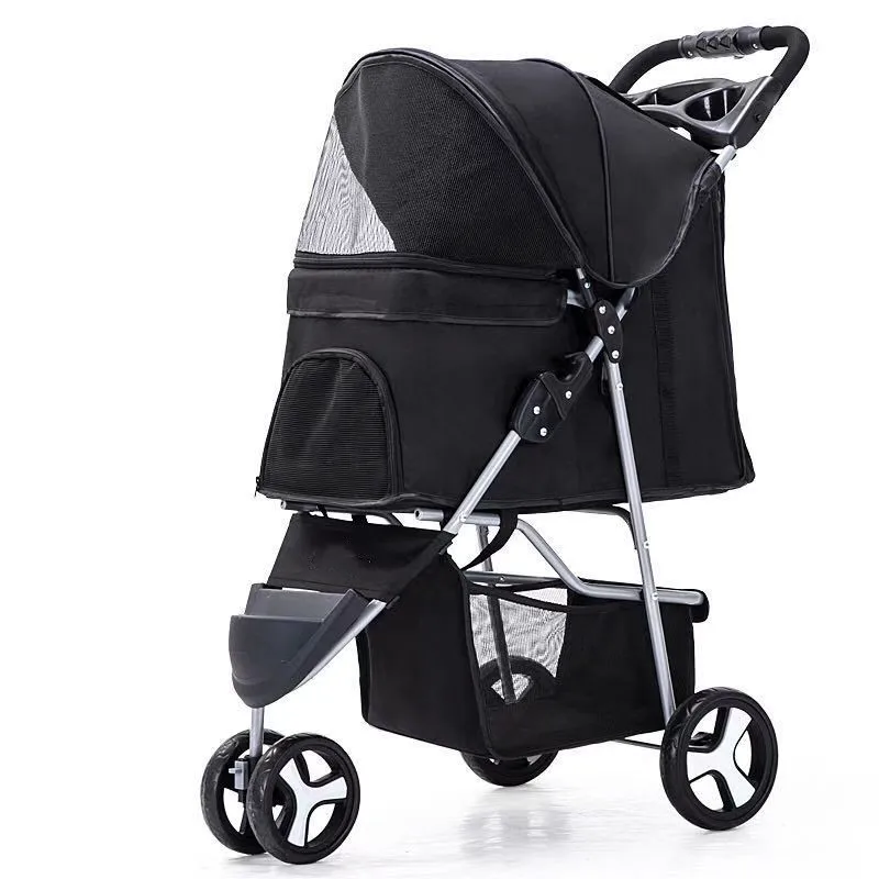 Kingtale Wholesale Lightweight Folding Carrier Puppy Stroller With Cup Holder