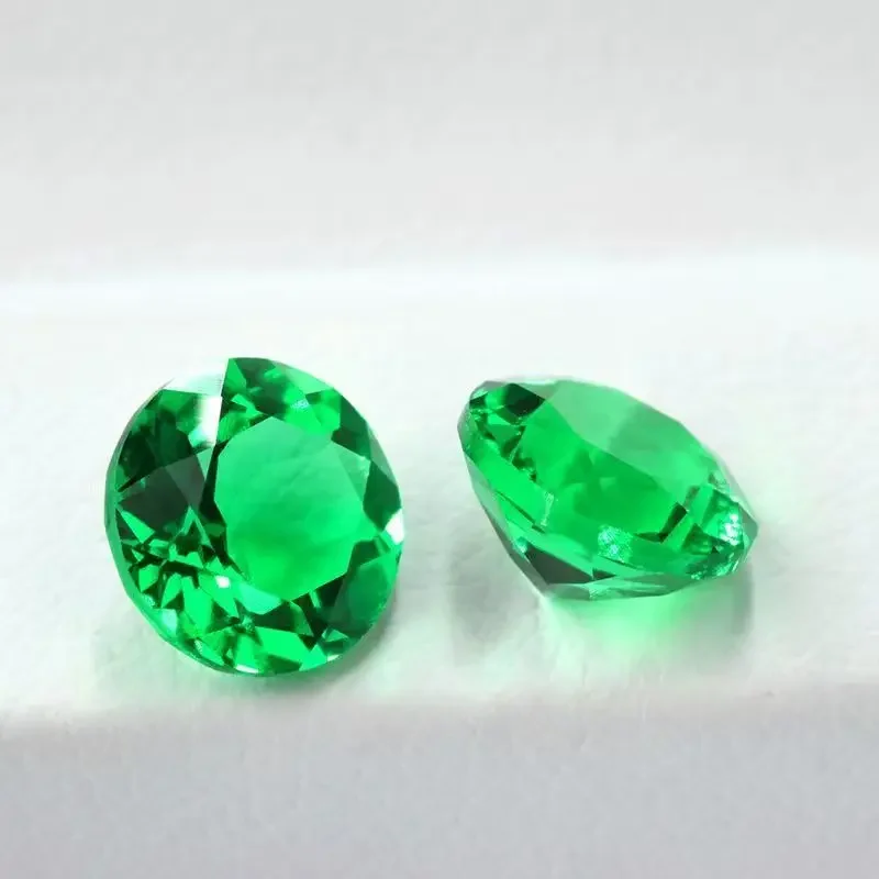 PureNew 0.9 مللي متر-16 مللي متر مختبر نمت كولومبيا الزمرد شكل دائري الأحجار الكريمة مع شهادة AGL حجر عالي الجودة لصنع المجوهرات بنفسك #3