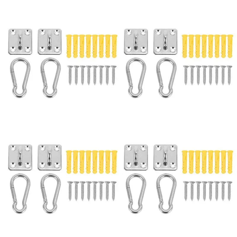 A01F-8 Sets Of Suspended Ceiling Wall Mount U-Shaped Hooks Hammock Hook Metal Base Plate With Hook