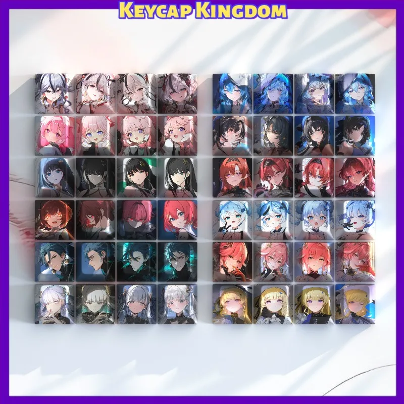 Wuthering Waves Anime Keycaps Mechanical Keyboard Cherry Profile PBT 5-side Dye-Sub Custom Cute Keycaps PC Accessories Gift