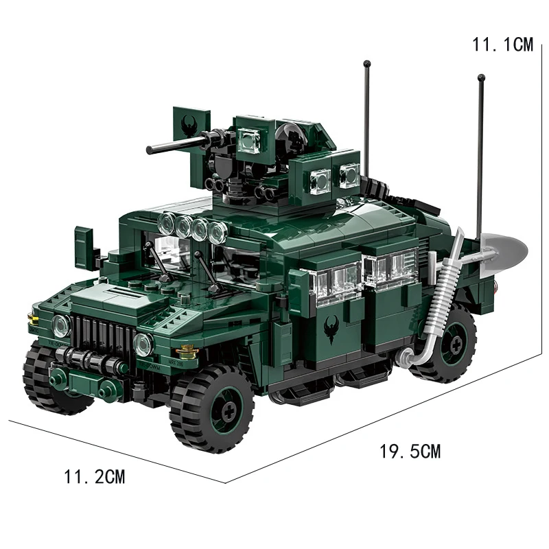 

Idea Modern Military Armored Vehicle America HMMWV Car Model Sets Building Block Ww2 Brick Construction Toys For Boys Gifts