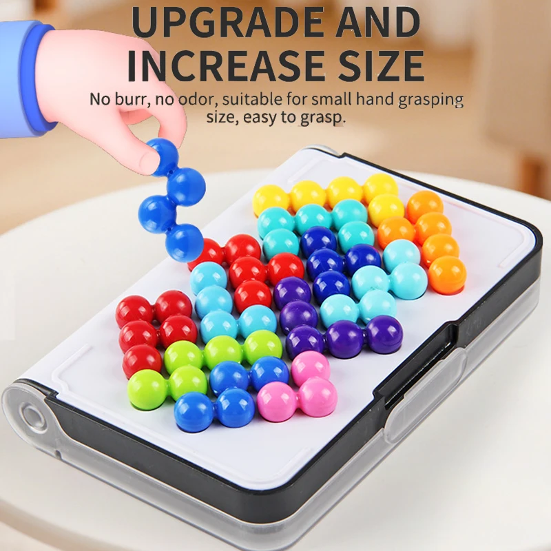 لعبة ذكية ثلاثية الأبعاد ماجيك حبة لغز لعبة السفر طفل الهرم الخرز التفكير المنطقي التحدي الدماغ دعابة لعبة فكرية هدية عيد الميلاد #4